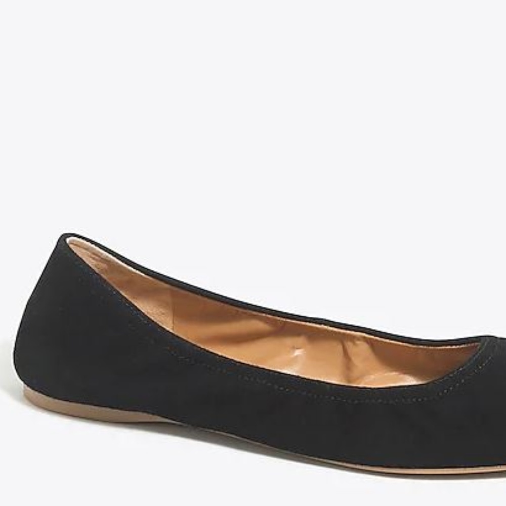 NWT J.Crew Black Suede Stretch Tassel Flats - Picture 3 of 5